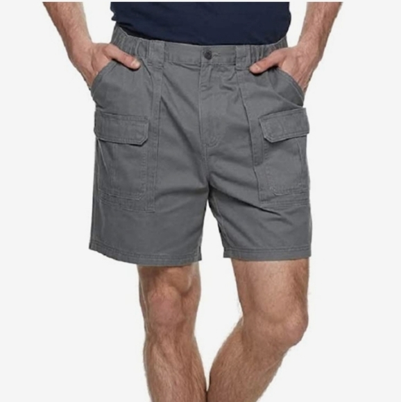 Croft & Barrow Cargo Shorts Men's Big & Tall Side Elastic Casual Gray NWT - Picture 1 of 14